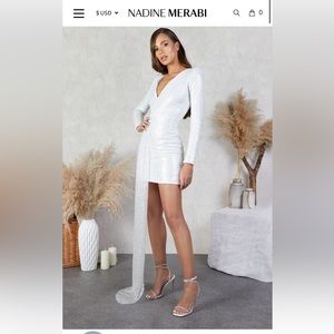 Nadine Merabi white sequin dress. Great for brides.